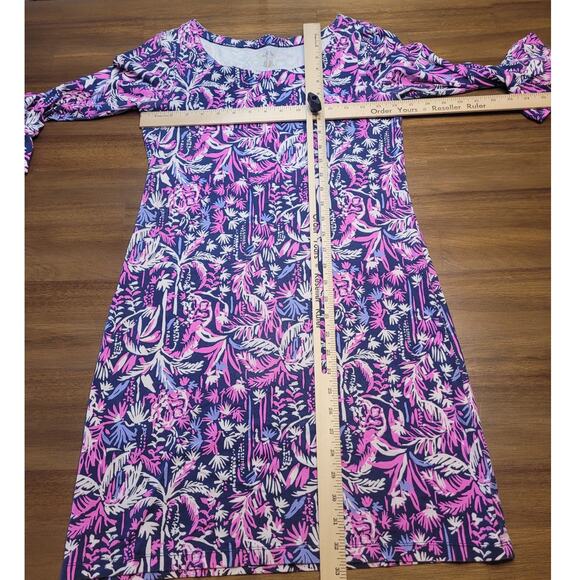 NWOT Lilly Pulitzer Sophie Dress Small – Blue Monkey Tropical Print –Ruffle Trim - Picture 7 of 9
